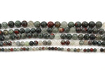 African Bloodstone Round Gemstone Beads 16" Strand