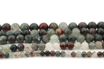 African Bloodstone Round Gemstone Beads 16" Strand