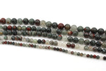 African Bloodstone Round Gemstone Beads 16" Strand