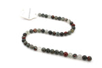 African Bloodstone Round Gemstone Beads 16" Strand