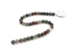 African Bloodstone Round Gemstone Beads 16" Strand