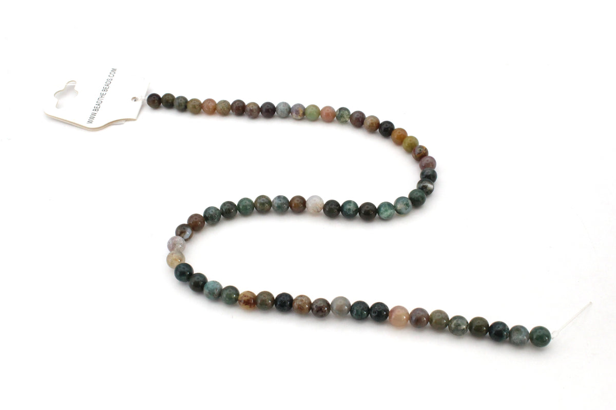 Indian Agate Round Gemstone Beads, 16 inches Strand