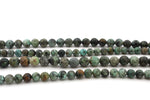 African Turquoise Round Gemstone Beads 16" Strand