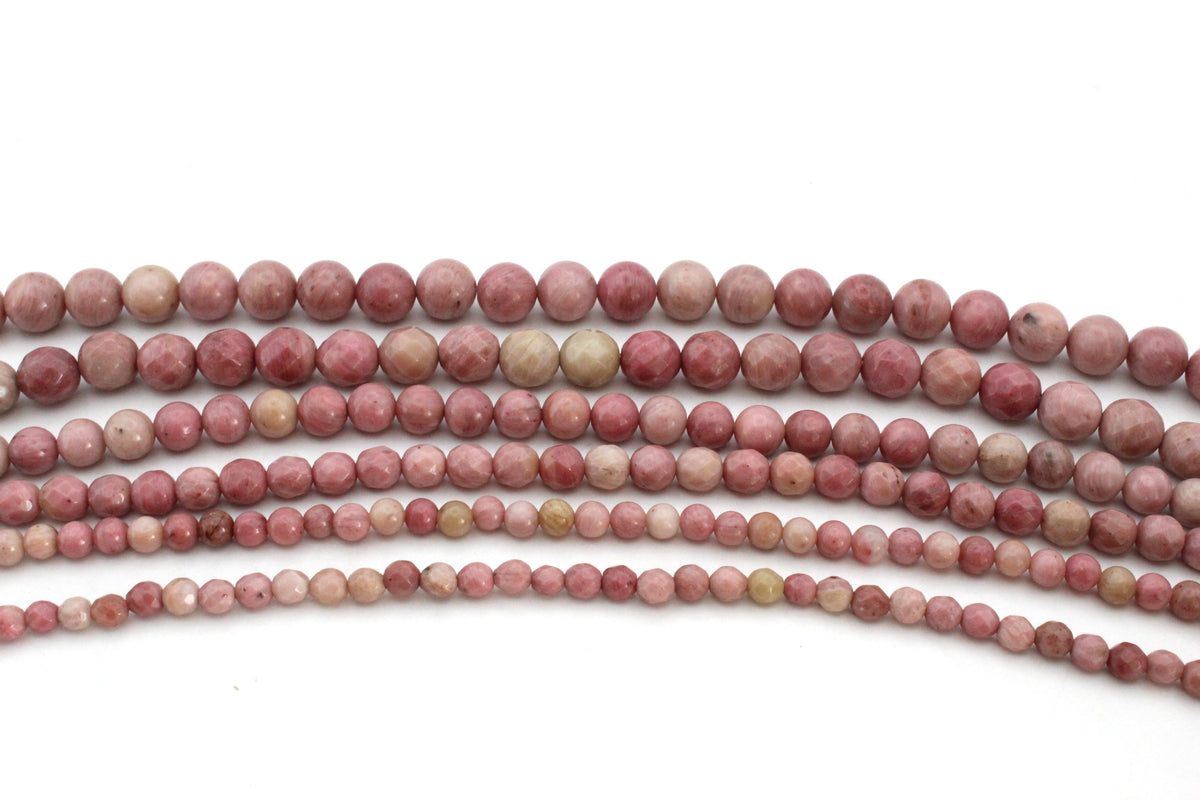 Rhodonite Round Gemstone Beads, 16 inches strand