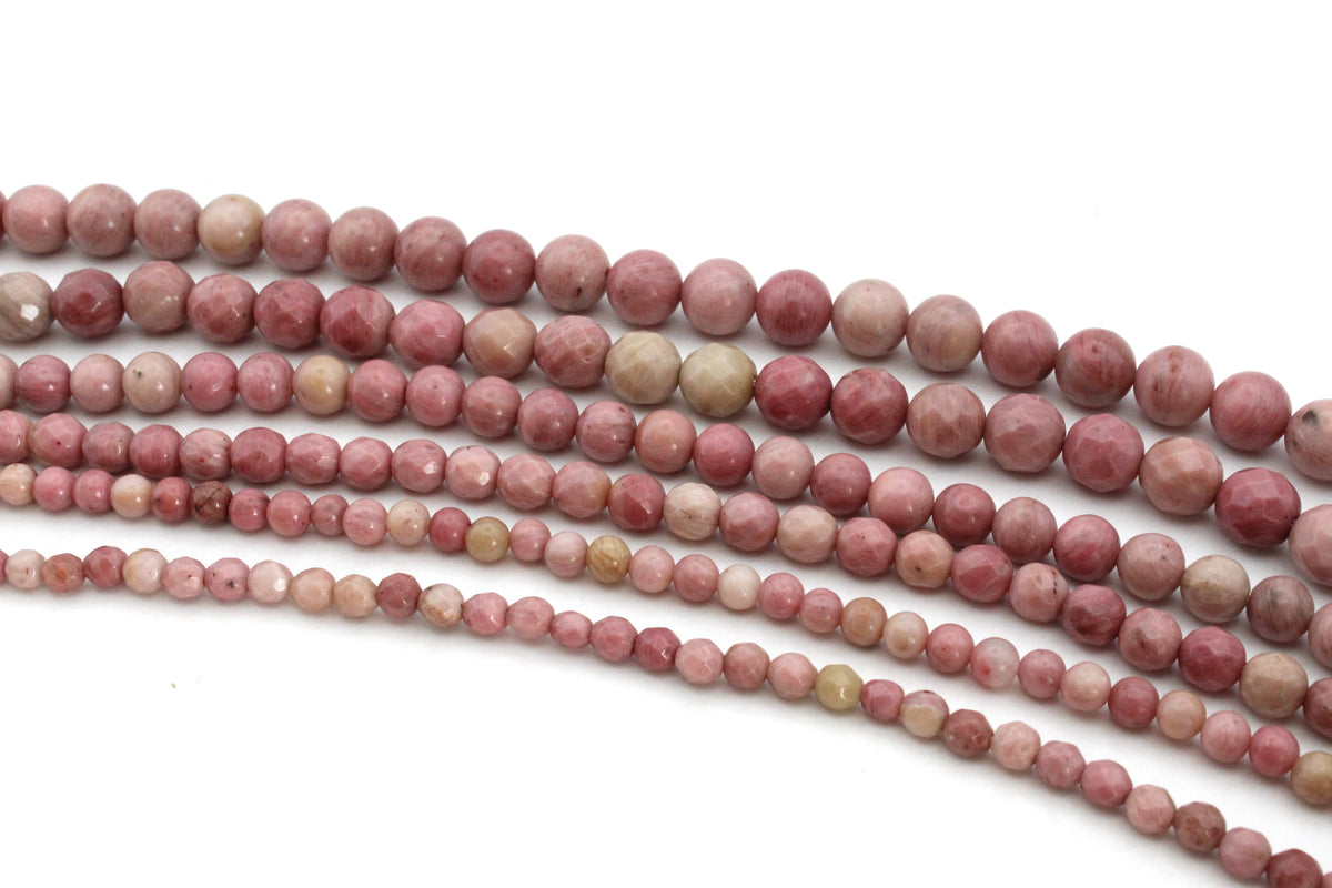 Rhodonite Round Gemstone Beads, 16 inches strand