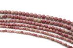 Rhodonite Round Gemstone Beads, 16 inches strand
