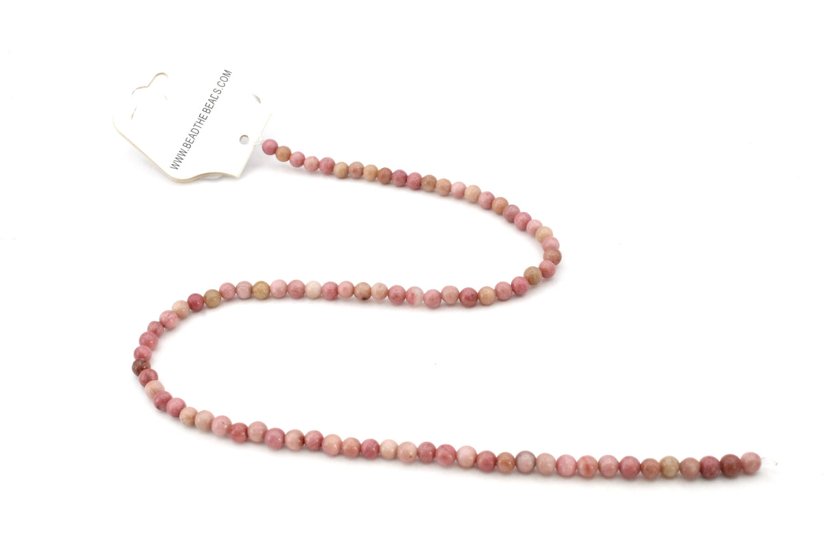 Rhodonite Round Gemstone Beads, 16 inches strand