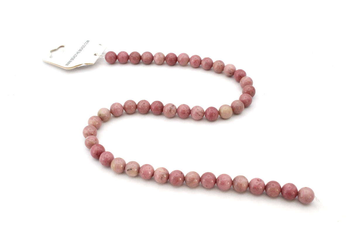Rhodonite Round Gemstone Beads, 16 inches strand