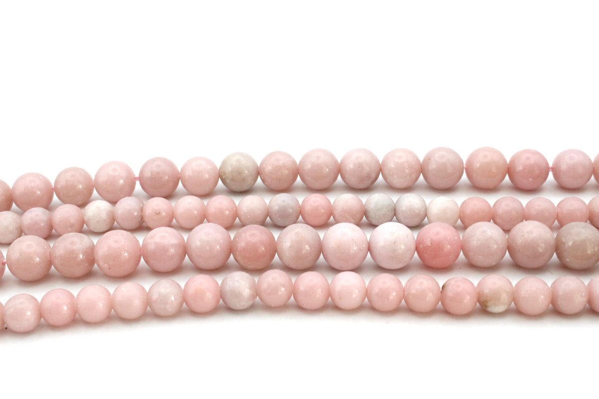 Pink Opal Round Gemstone Beads 16" Strand