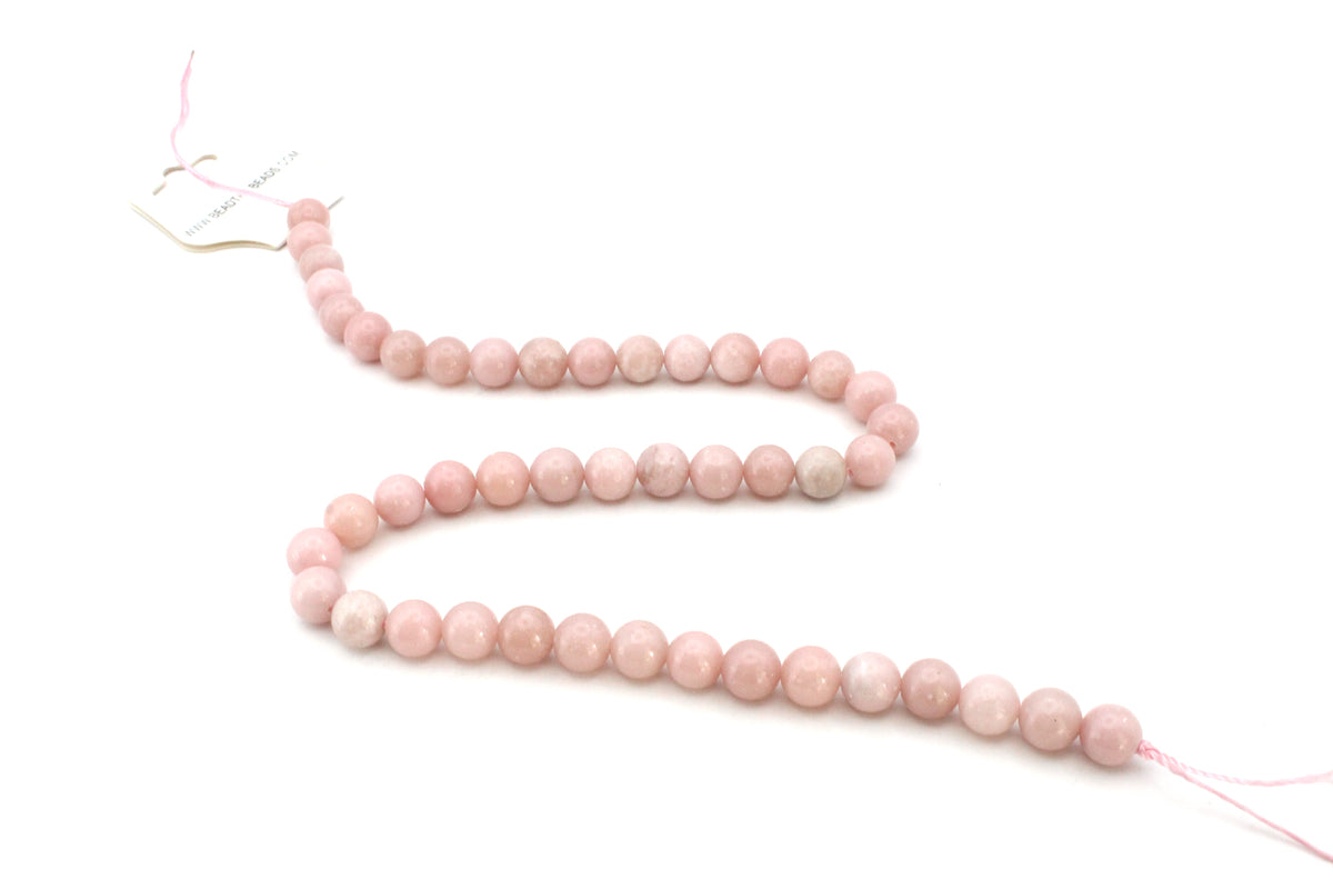Pink Opal Round Gemstone Beads 16" Strand