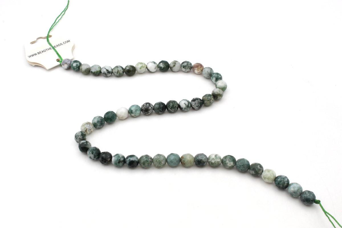 Tree Agate Round Smooth Beads, 16 inches Strand