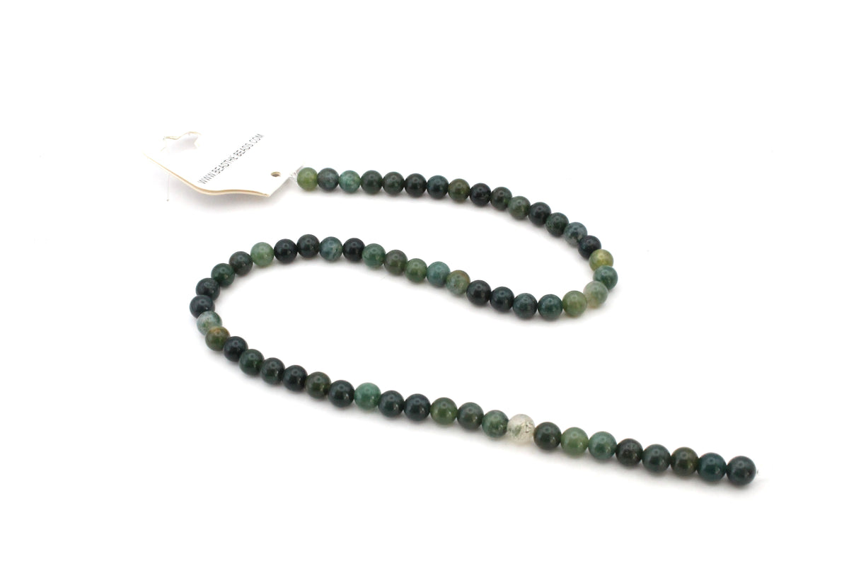 Moss Agate Faceted, 16 inches Strand