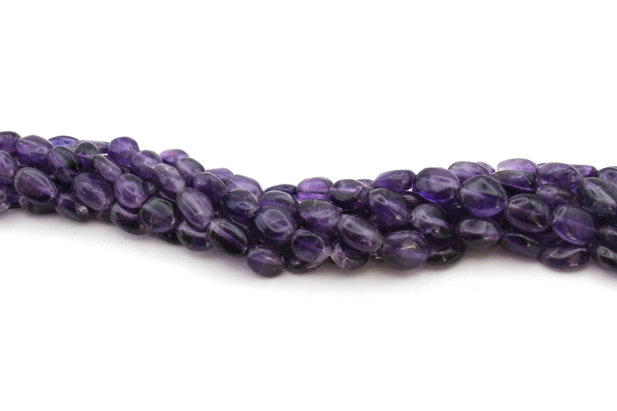 Amethyst Oval Natural 8 x 11 mm Gemstone Beads