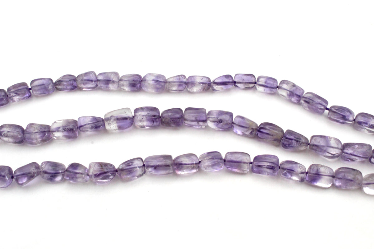 Amethyst Rectangle Natural 8 - 10 mm Gemstone Beads