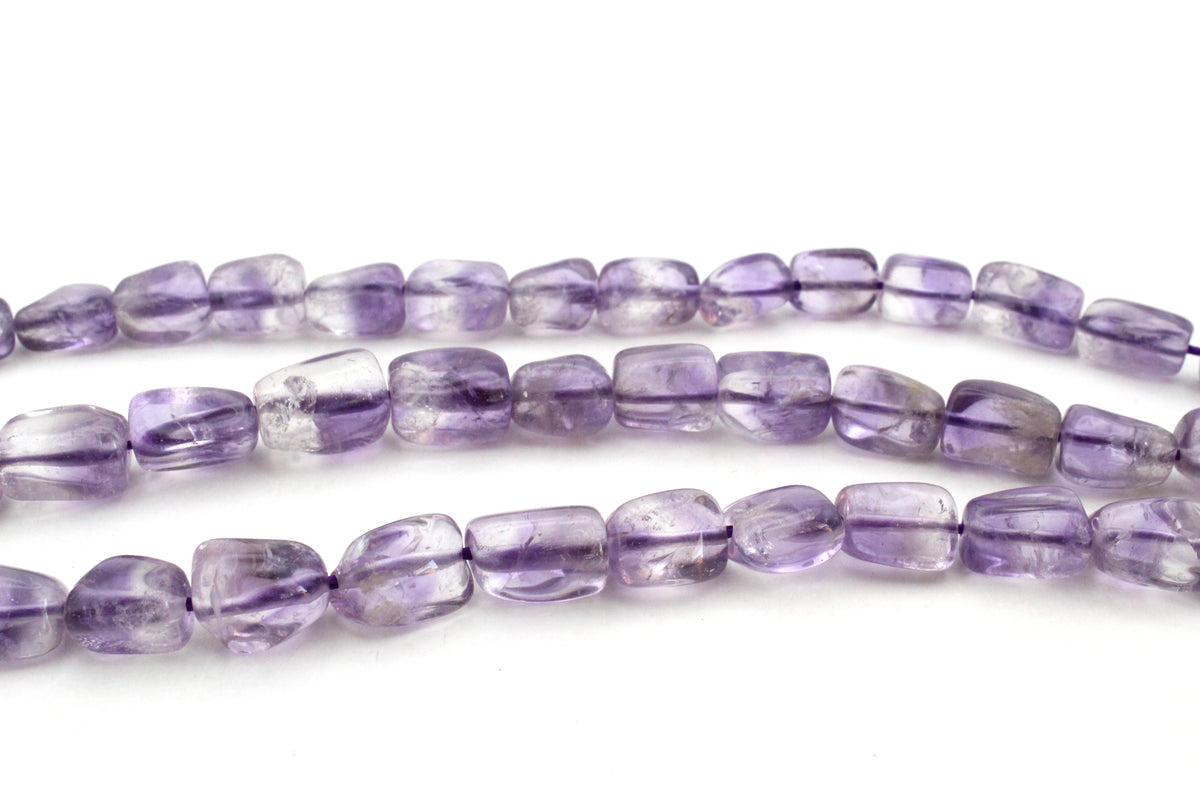 Amethyst Rectangle Natural 8 - 10 mm Gemstone Beads