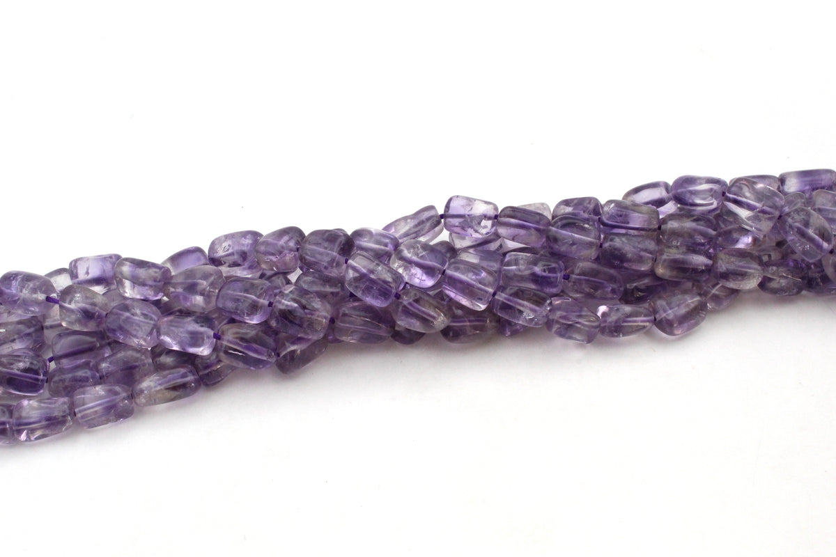 Amethyst Rectangle Natural 8 - 10 mm Gemstone Beads