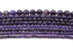 Amethyst Round Gemstone Beads 16" Strand