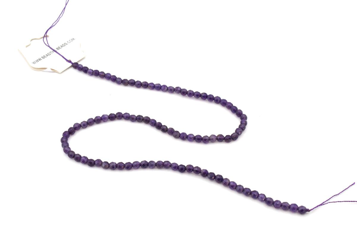 Amethyst Round Gemstone Beads 16" Strand