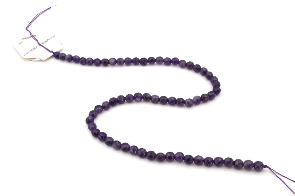 Amethyst Round Gemstone Beads 16" Strand