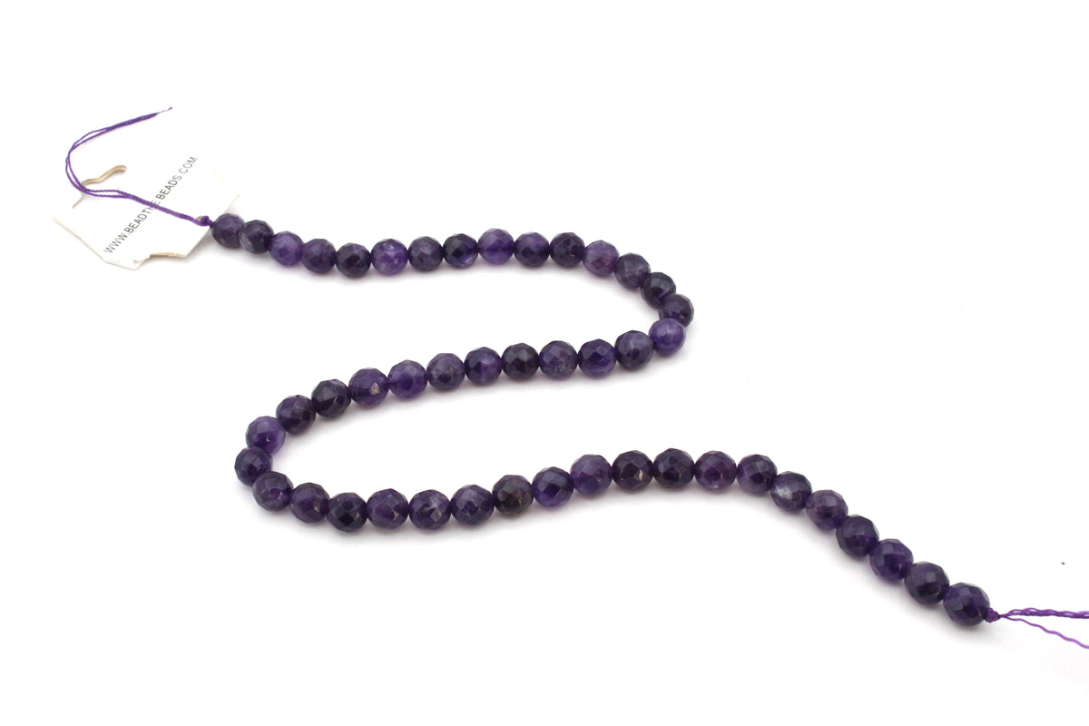 Amethyst Round Gemstone Beads 16" Strand