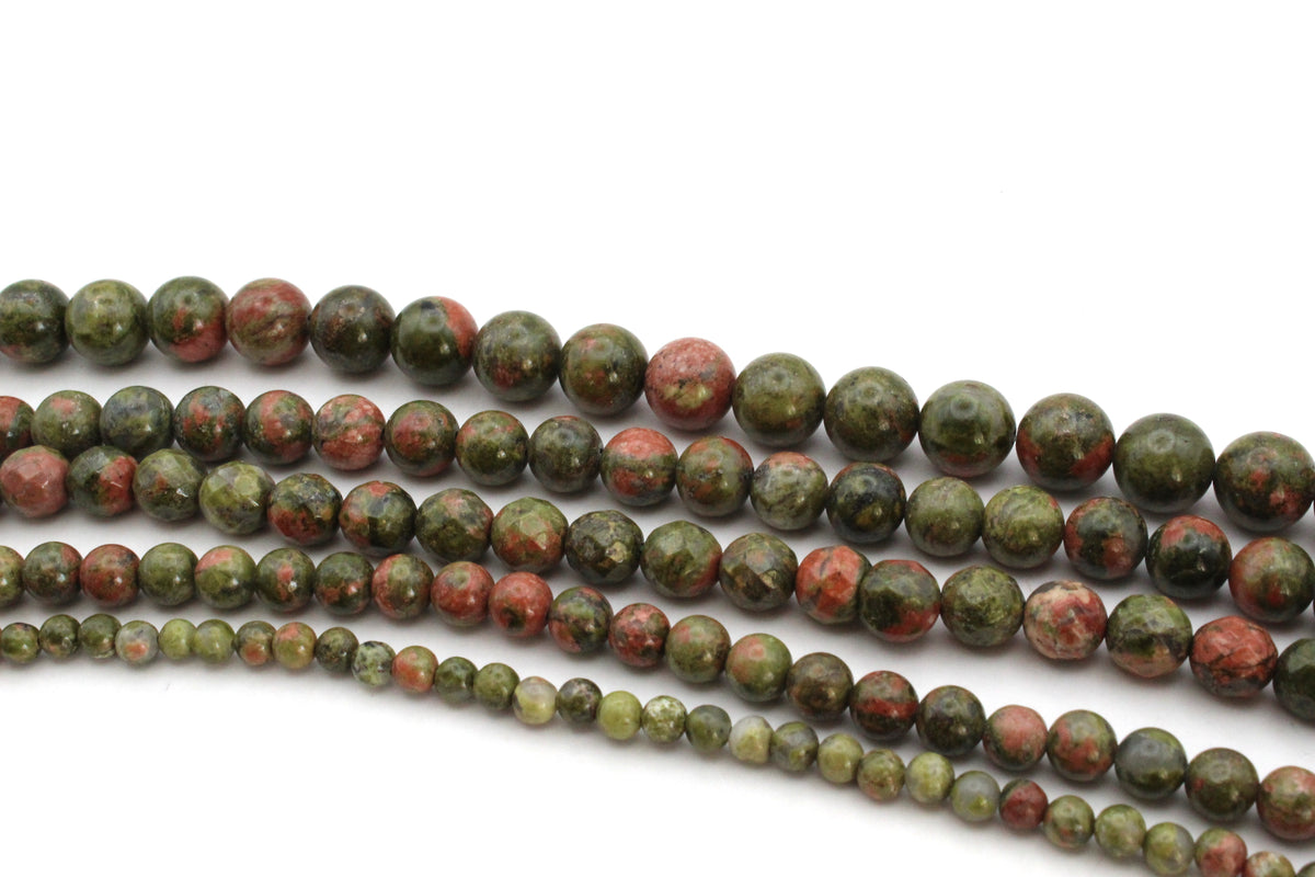 Unakite Round Gemstone Beads, 16 inches Strand