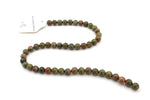 Unakite Round Gemstone Beads, 16 inches Strand