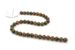 Unakite Round Gemstone Beads, 16 inches Strand