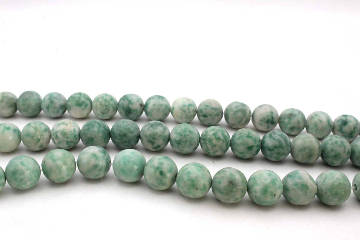 Green Jasper Round Gemstone Beads 16" Strand