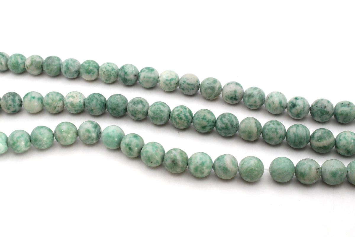 Green Jasper Round Gemstone Beads 16" Strand