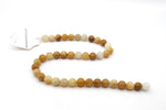 Yellow Jade Round Gemstone Beads, 16 inches Strand