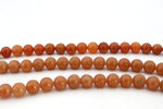 Red Aventurine Round Gemstone Beads 16" Strand