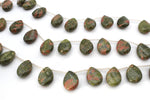 Unakite Drop Side 22 mm Gemstrone Beads