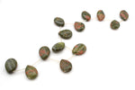 Unakite Drop Side 22 mm Gemstrone Beads