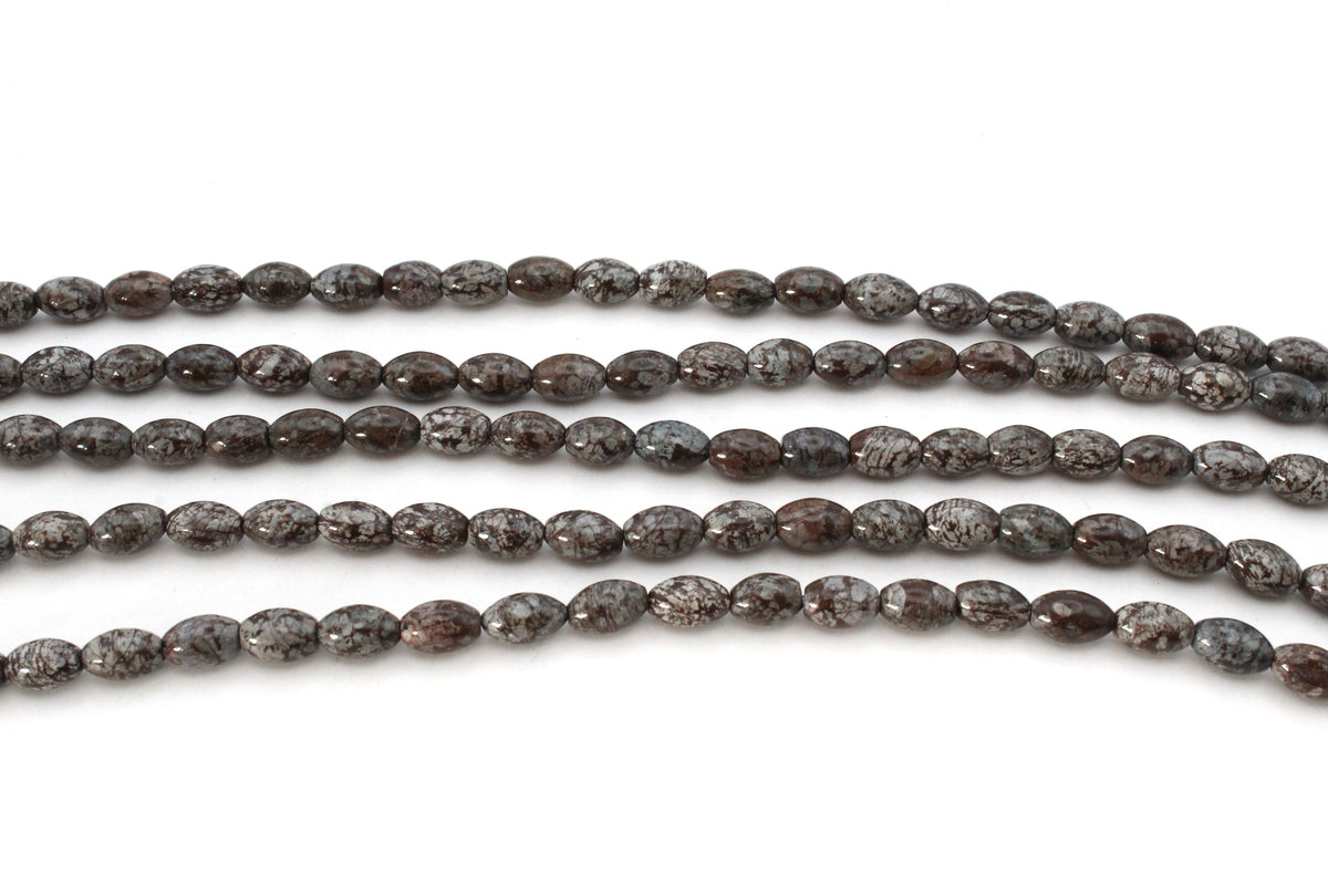 Chocolate Jasper Barrel 6 x 10 mm Gemstone Beads