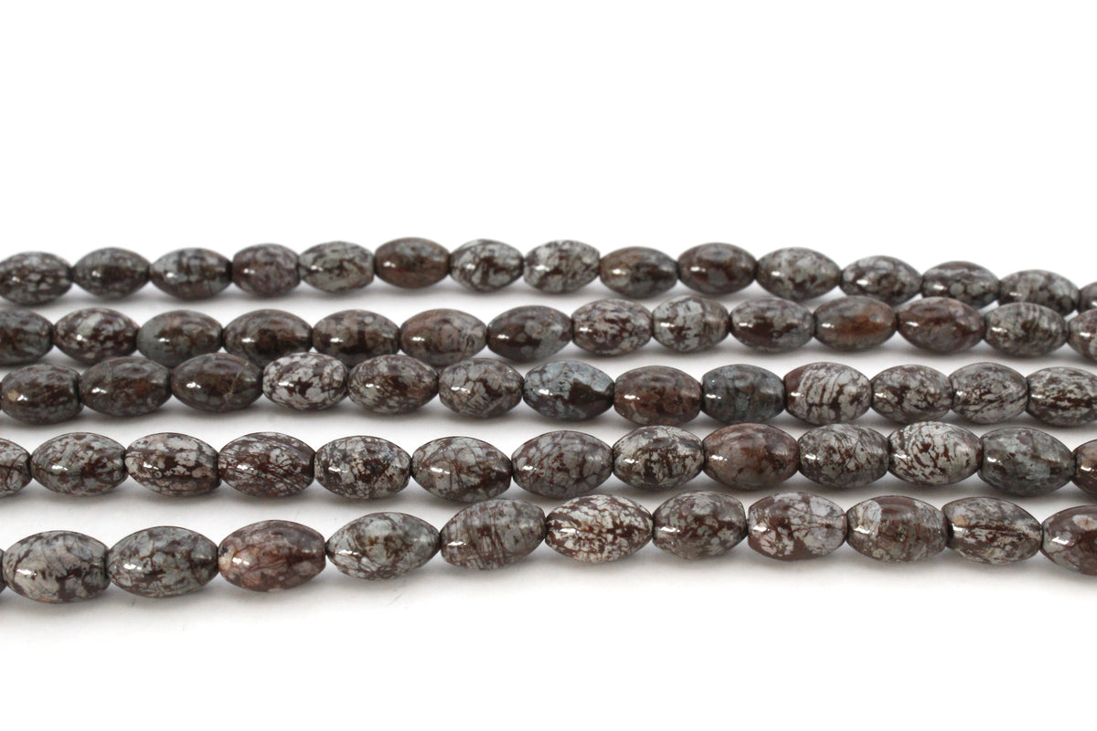 Chocolate Jasper Barrel 6 x 10 mm Gemstone Beads