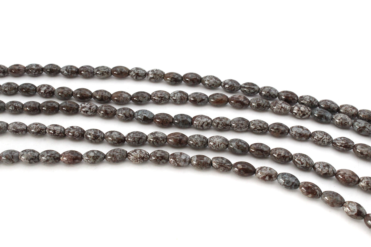 Chocolate Jasper Barrel 6 x 10 mm Gemstone Beads