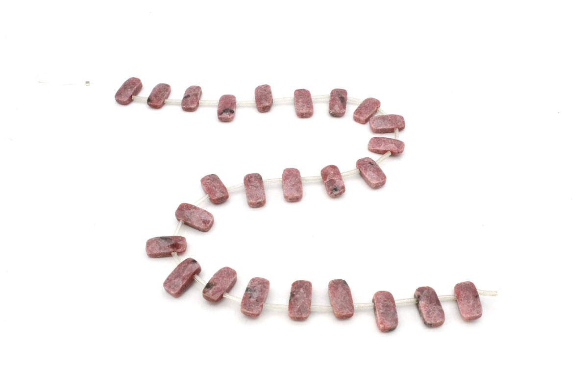 Rhodonite Long Square Faceted Gemstone Beads