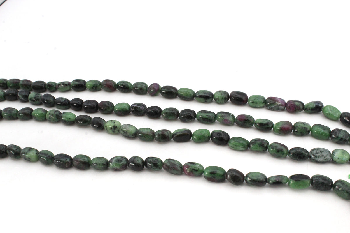 Ruby Zoizite Rectangle 6 - 8 mm Gemstone Beads