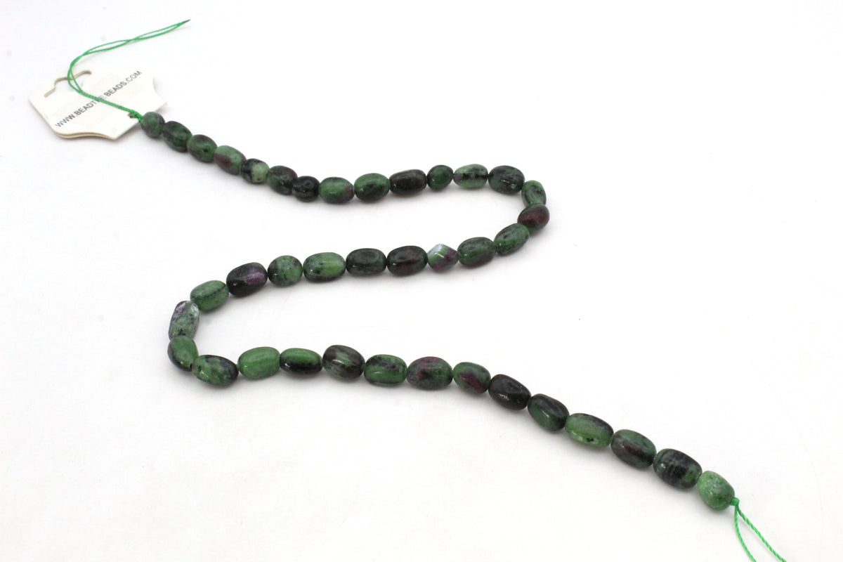 Ruby Zoizite Rectangle 6 - 8 mm Gemstone Beads