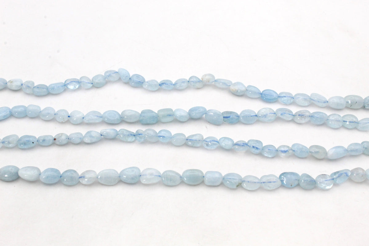 Aquamarine Nugget 6 - 8 mm Gemstone Beads