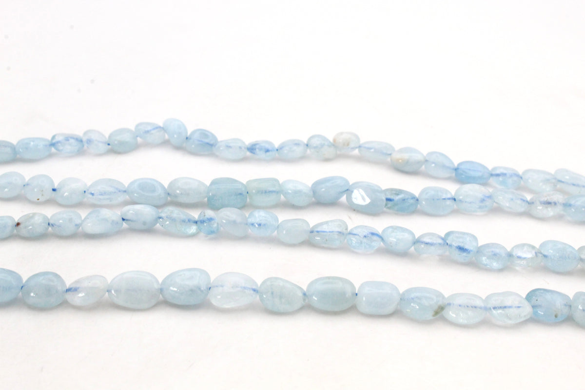 Aquamarine Nugget 6 - 8 mm Gemstone Beads