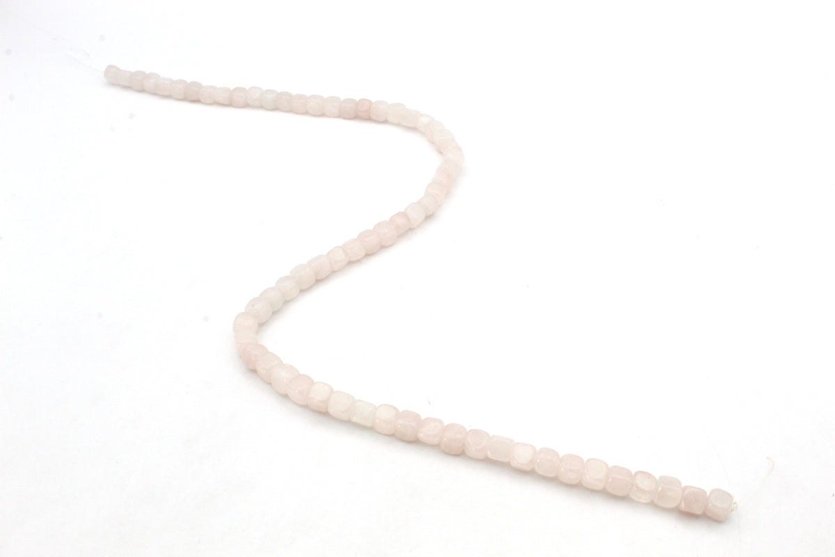 Rose Quartz Cube 6 mm Gemstone Beads