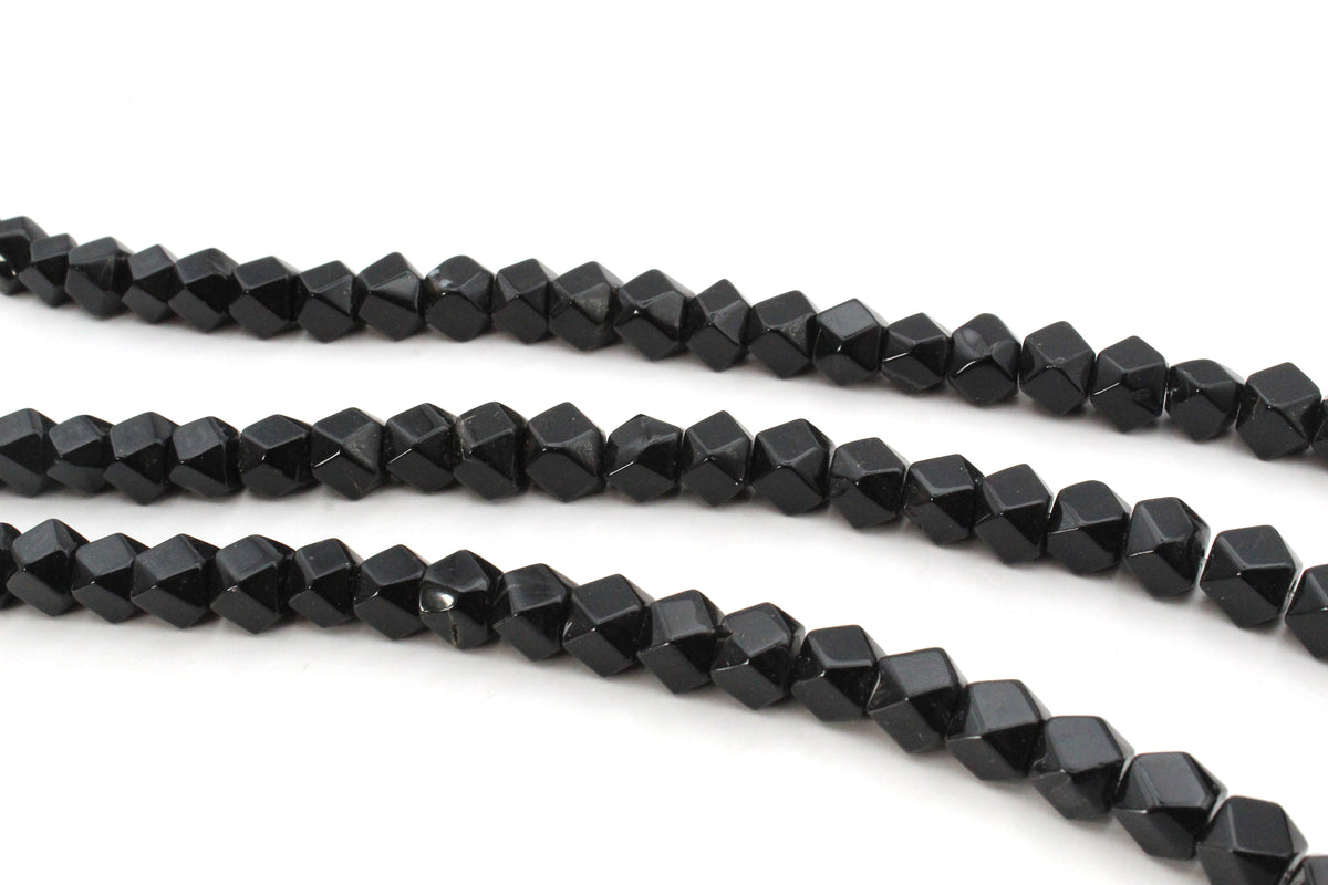 Black Onyx Cube Faceted 9 x 9 mm Gemstone Beads