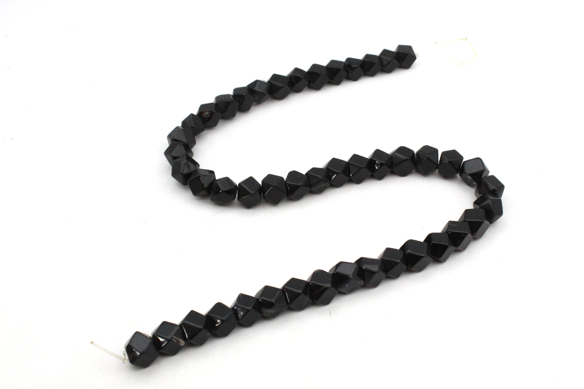 Black Onyx Cube Faceted 9 x 9 mm Gemstone Beads