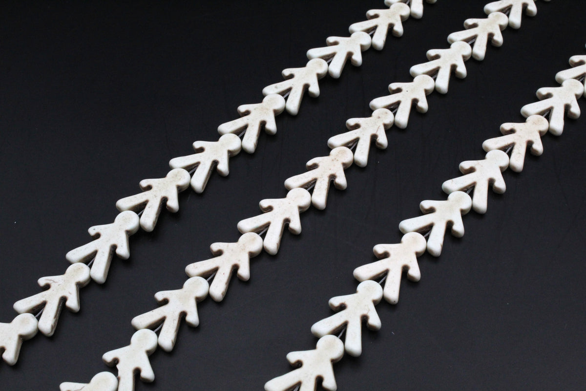 White Howlite People Man 15 x 22 mm Gemstone Beads