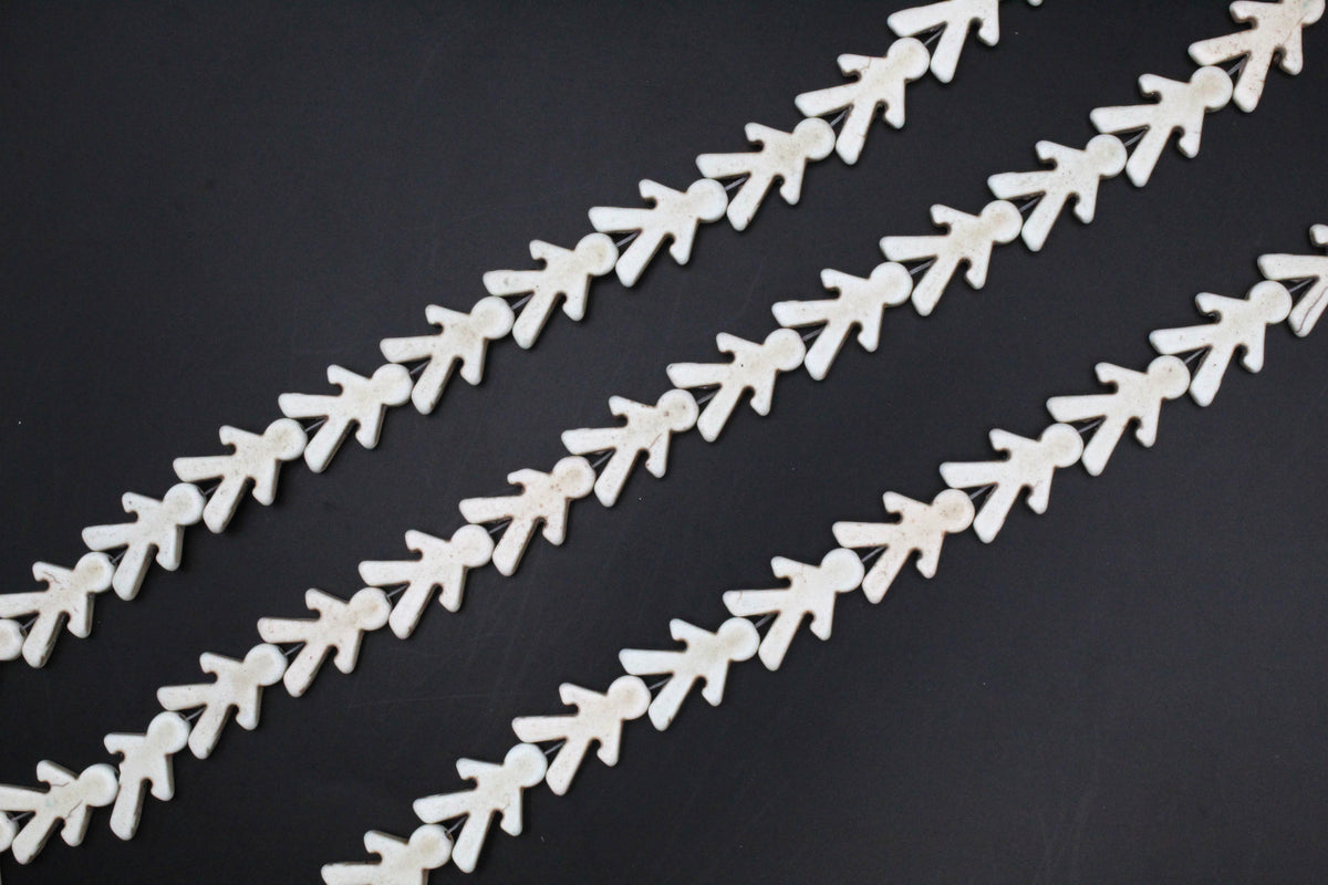 White Howlite People Man 15 x 22 mm Gemstone Beads