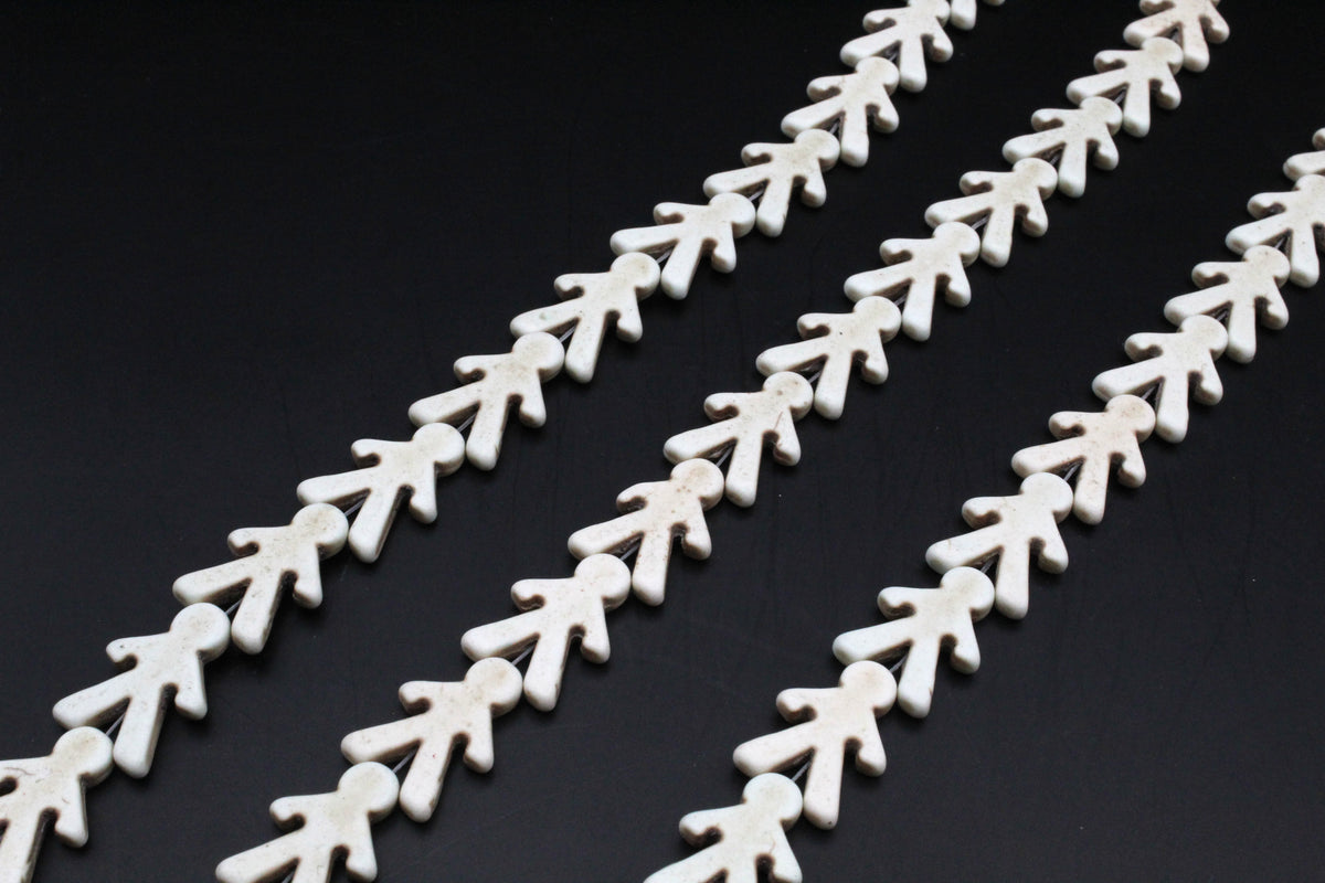 White Howlite People Man 15 x 22 mm Gemstone Beads