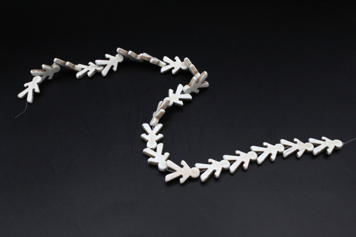 White Howlite People Man 15 x 22 mm Gemstone Beads