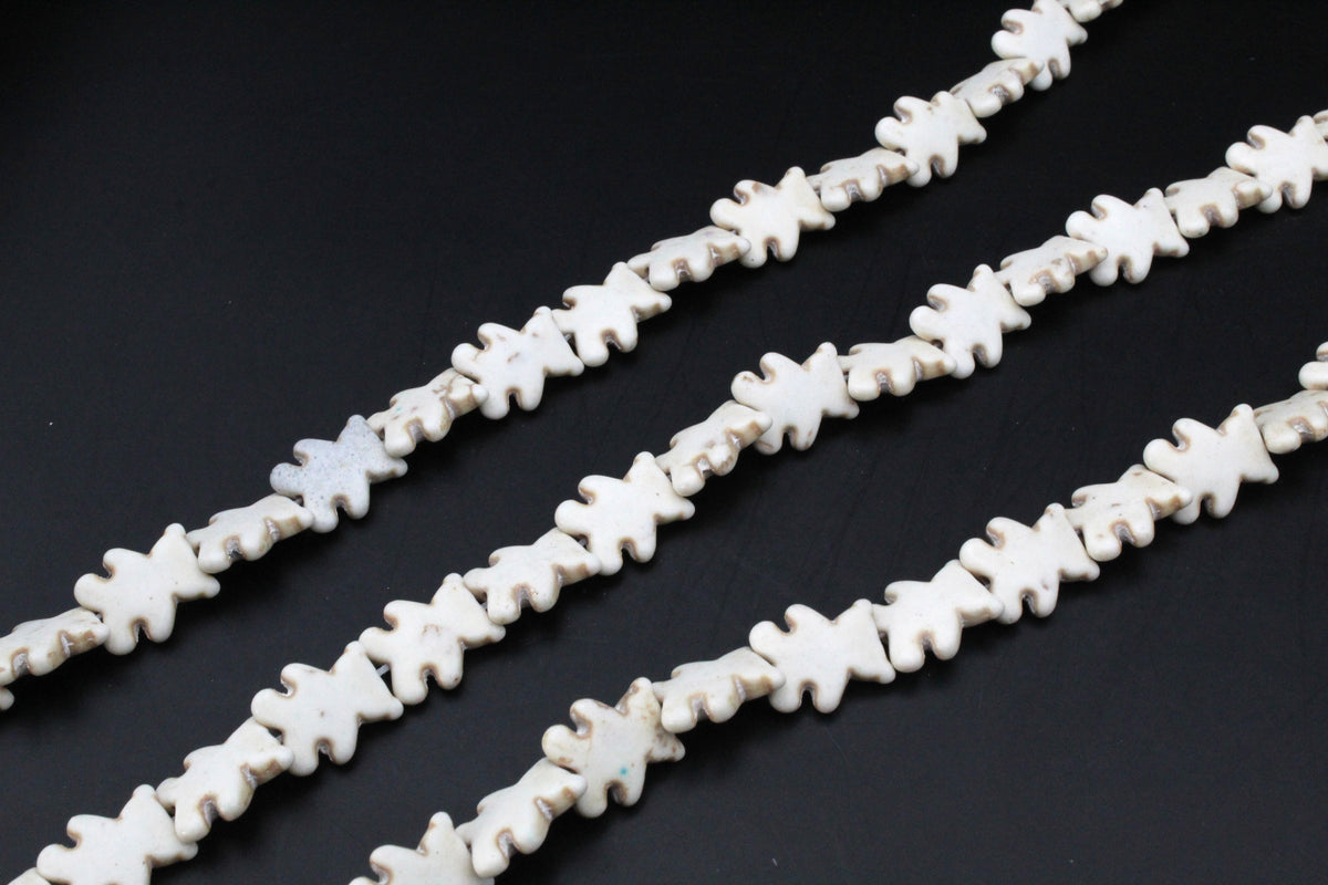 White Howlite Bear 13 x 15 mm Gemstone Beads