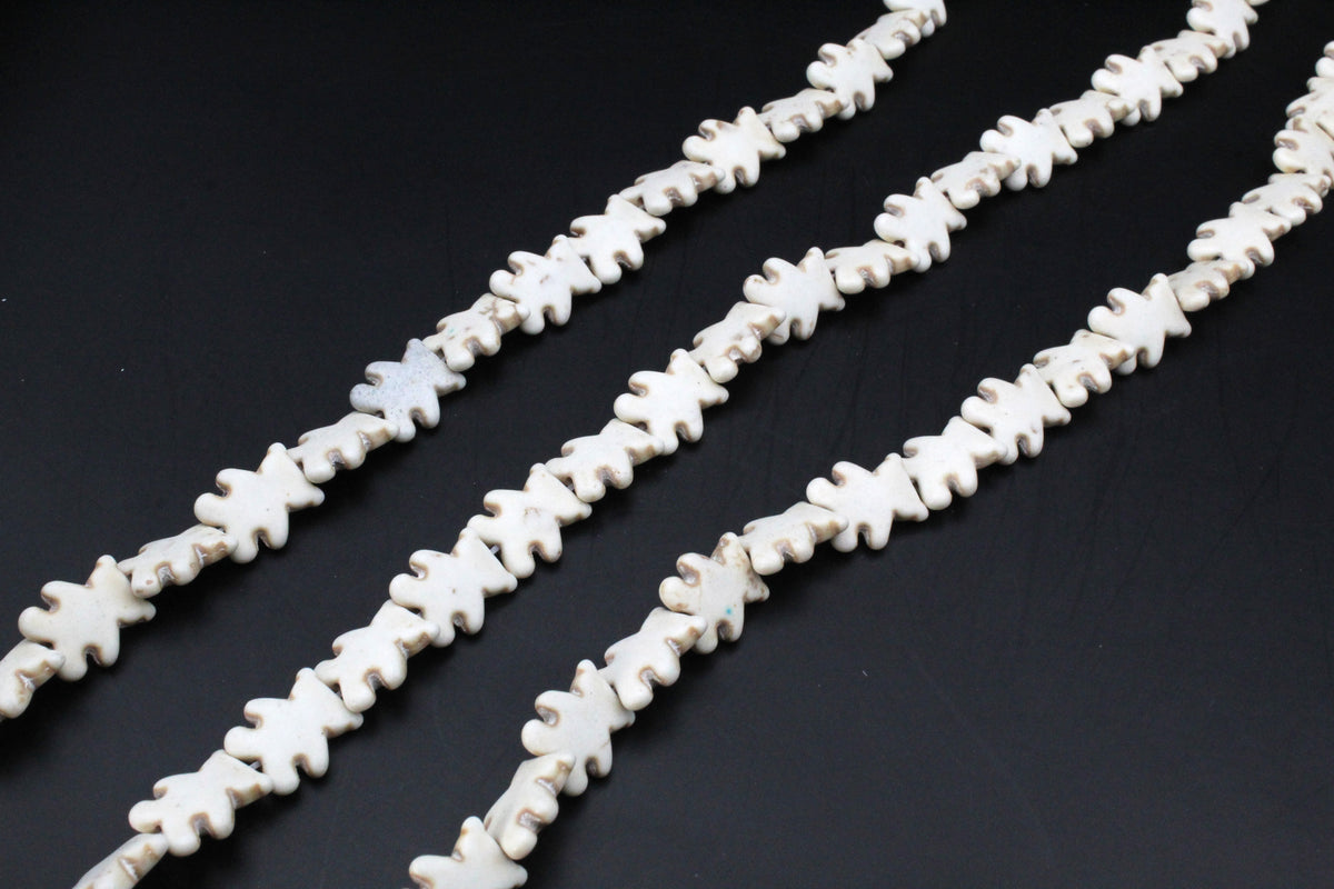 White Howlite Bear 13 x 15 mm Gemstone Beads